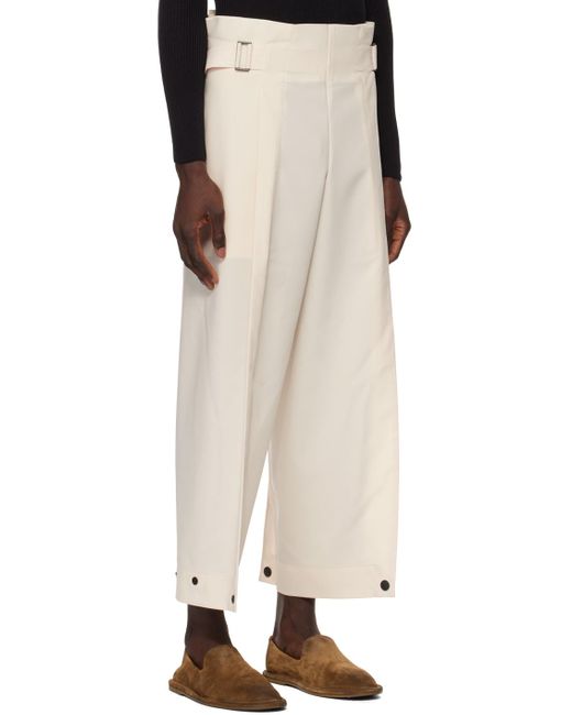 132 5. Issey Miyake White Off- Two-pocket Trousers for men