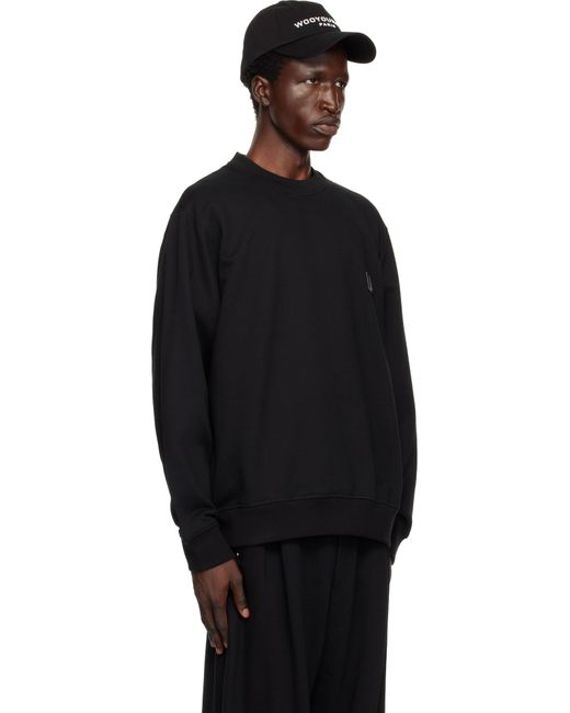 【WOOYOUNGMI】ブラック メタリック グラフィックTシャツ メンズ WOOYOUNGMI ブラック メタリック グラフィックTシャツ