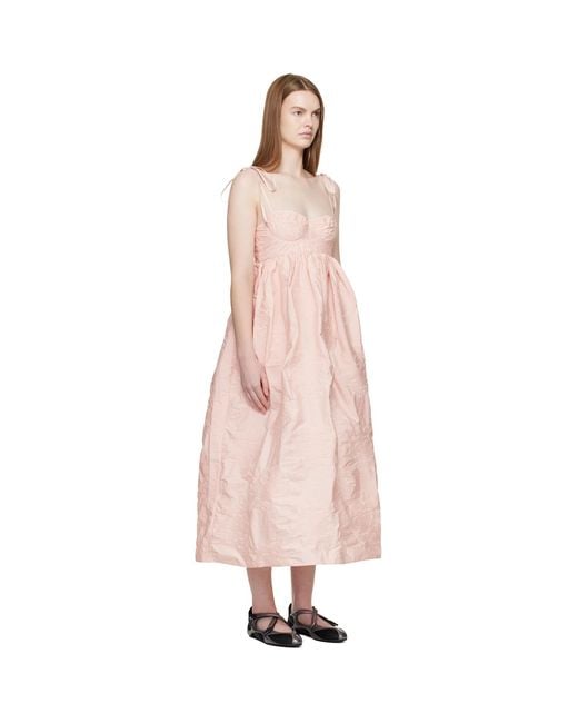 CECILIE BAHNSEN Pink Cbalena Midi Dress