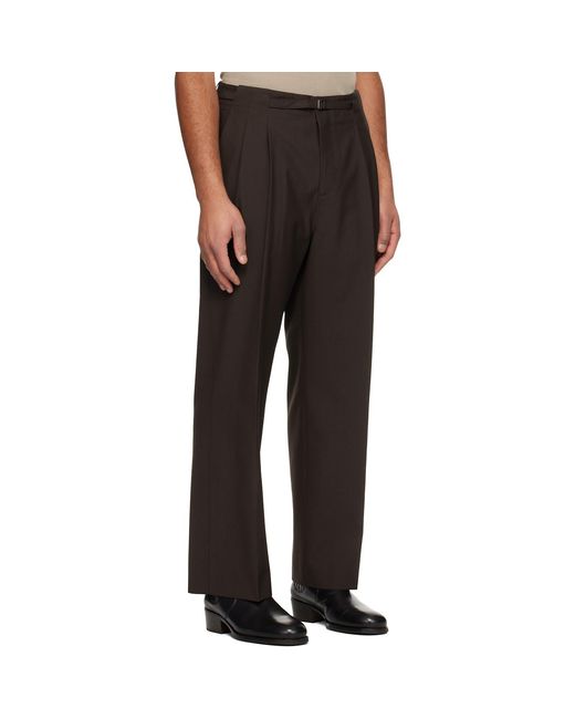 LE17SEPTEMBRE Black Pleat Belted Trousers for men