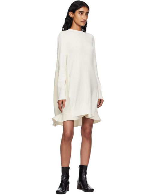 Sacai Black Off- Suiting Mix Knit Minidress
