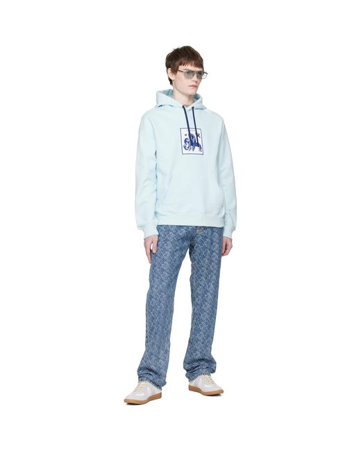Lanvin Blue Lunar Year Horse Hoodie for men