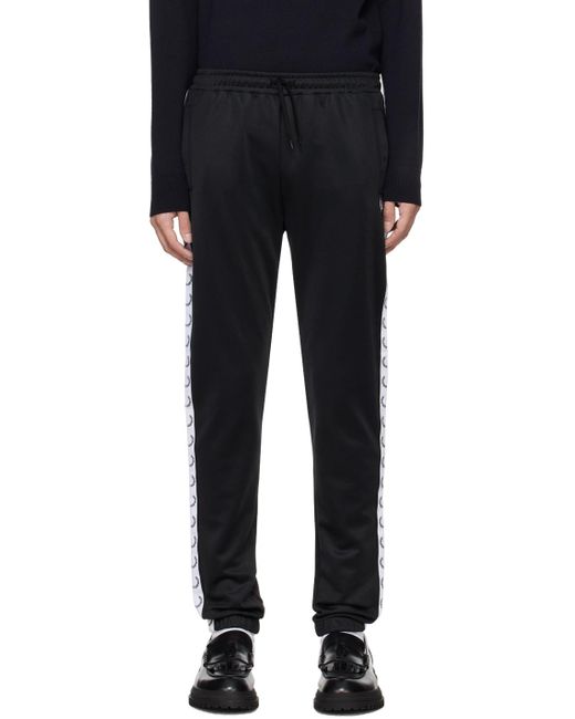 Fred Perry Black Taped Track Pants for men