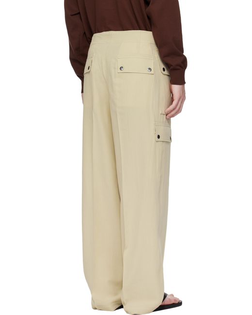 メンズ Auralee カーキ Viyella ライト コットンウール カーゴパンツ Natural
