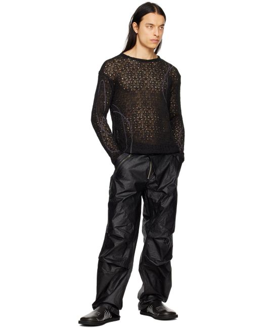 ANDERSSON BELL Black Convex Multi Military Trousers for men