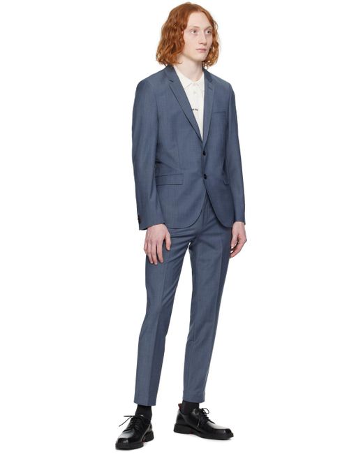 HUGO Black Blue Slim-fit Suit for men