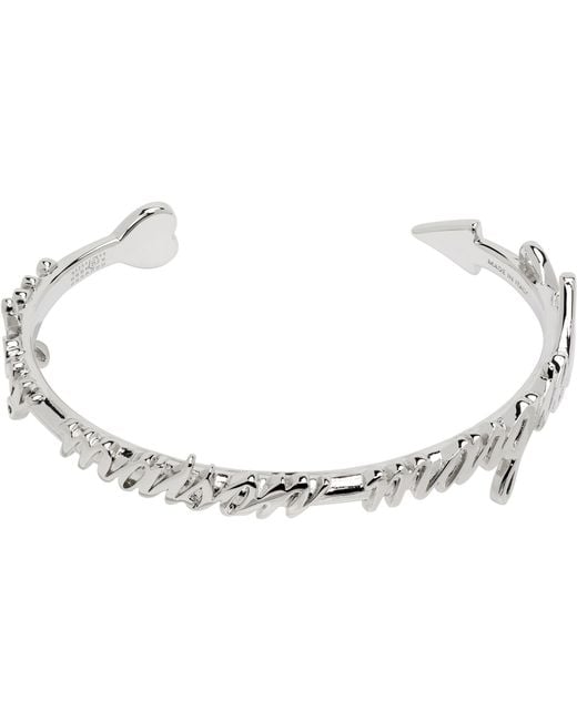 MM6 by Maison Margiela Metallic 'Enjoy Mm6' Arrow Cuff Bracelet