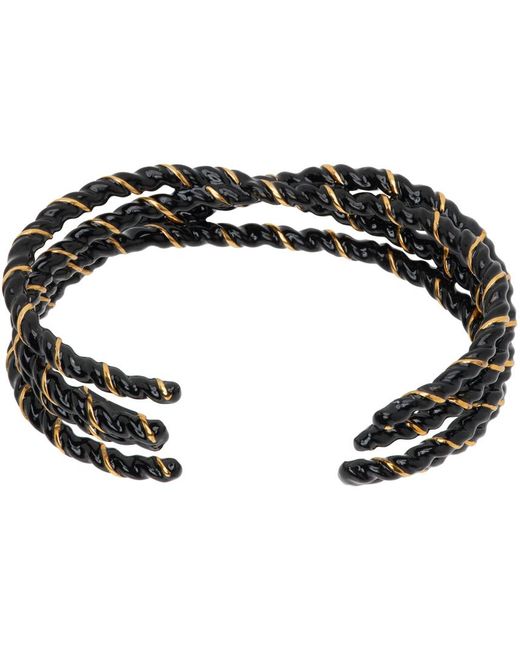 Maison Margiela Gold & Black Laces Bracelet for men