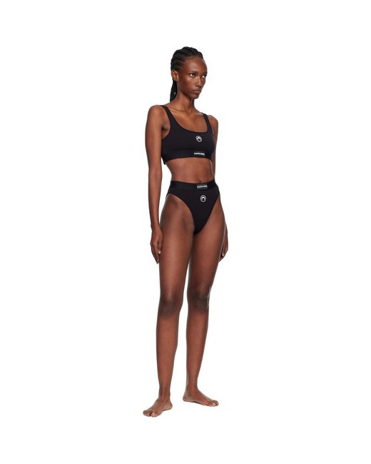 MARINE SERRE Black Moon Logo Stretched Jersey High-Waist Briefs