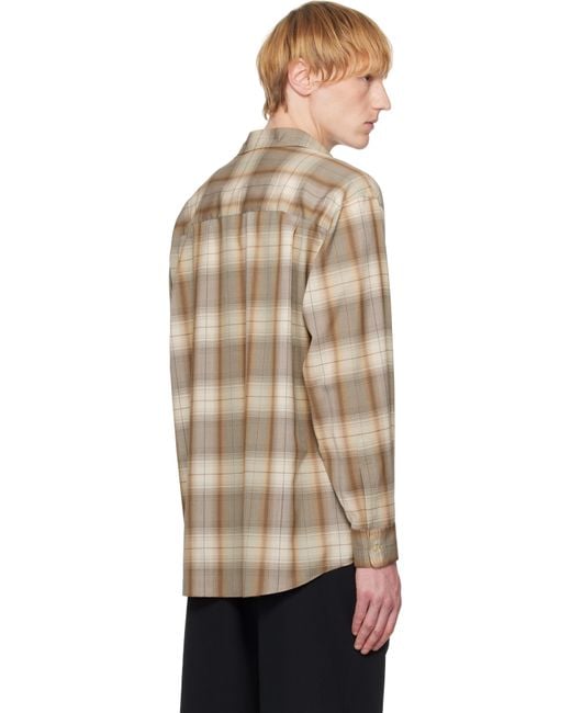 AURALEE Super Light Wool Check Shirt in Natural for Men | Lyst UK