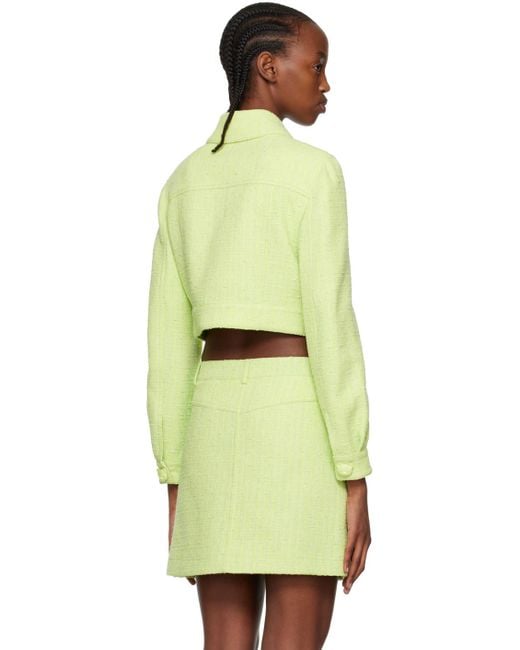 Moschino Yellow Green Teddy Buttons Jacket