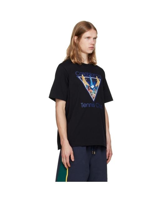 Casablanca Black Monde Perdu 'Tennis Club' Icon T-Shirt for men