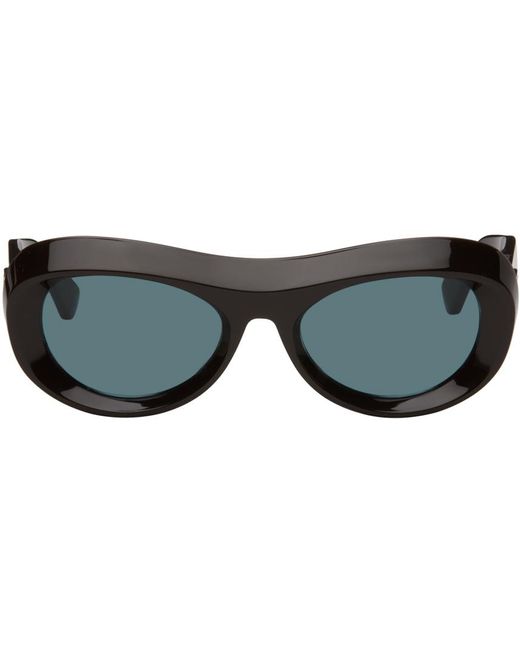 Bottega Veneta Black Brown Scoop Round Acetate Sunglasses for men