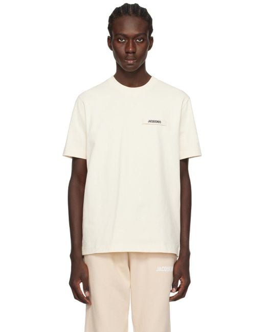 メンズ Jacquemus Les Classiquesコレクション ベージュ Le T-Shirt Gros Grain Tシャツ Black