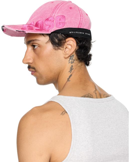 メンズ Martine Rose Ssense限定 ピンク Roll Back キャップ Multicolor