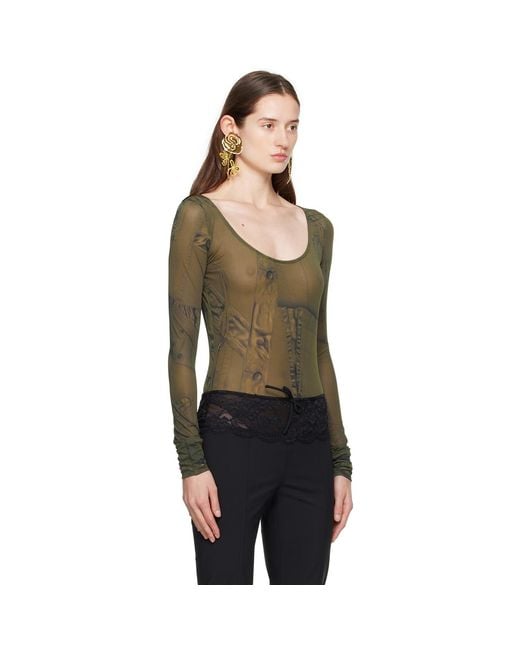 Blumarine Black Printed Bodysuit