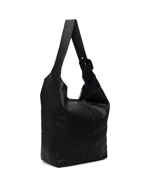 AMI Black Taurillon Leather Etienne Crossbody Bag