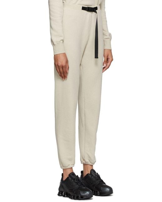 John Elliott Beige Vintage Fleece Belted Lounge Pants in Natural