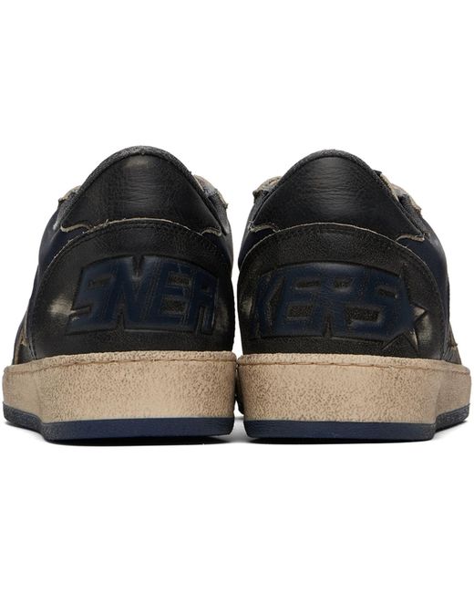 Golden Goose Deluxe Brand Black Navy Ball Star Double Quarter Sneakers for men