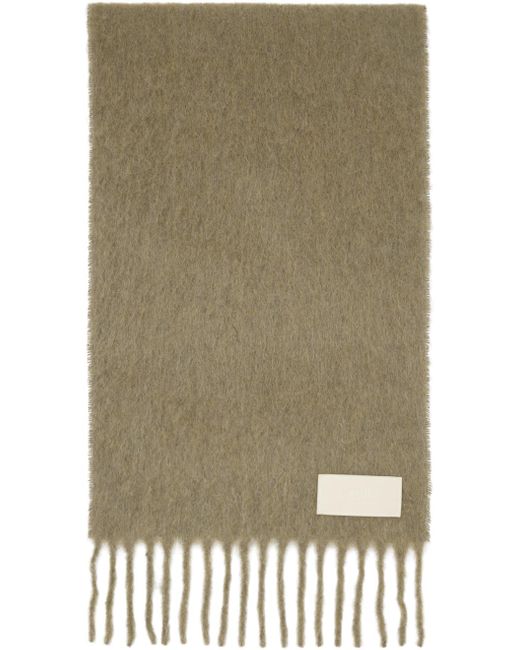 AMI Green Taupe Patch Scarf