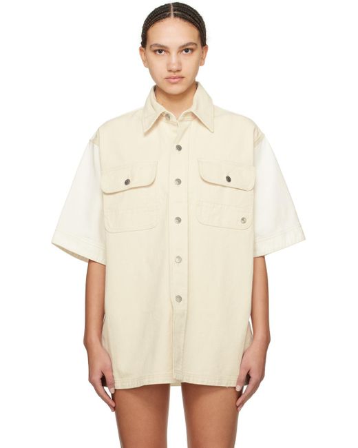 Stella McCartney Natural Beige & White Workwear Denim Shirt