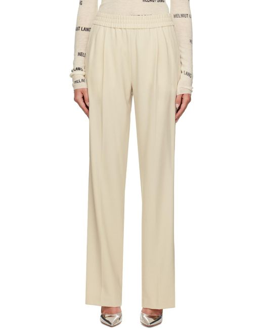 Helmut Lang Natural Off-white Pull-on Trousers