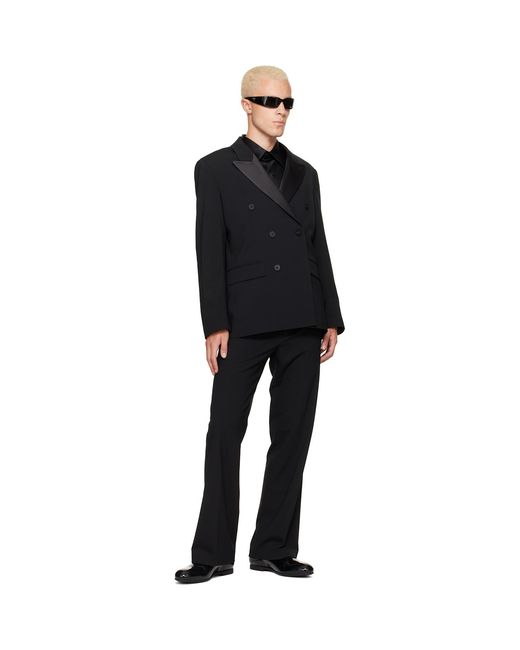 Ernest W. Baker Black Six Button Double Breasted Blazer for men