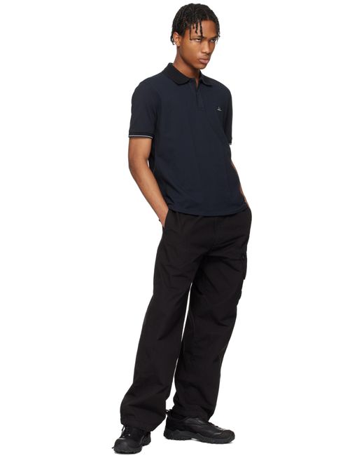 メンズ C P Company ブラック Tacting Piquet ポロシャツ Black