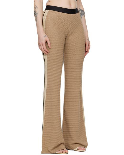 Palm Angels Natural Taupe Stripe Lounge Pants