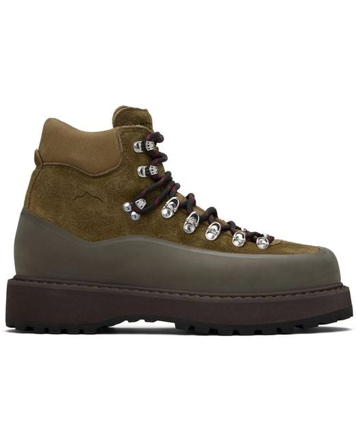 Diemme Black Khaki Roccia Vet Gomma Boots for men