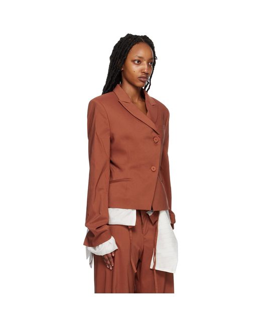 OTTOLINGER Red Orange Fitted Reversible Blazer