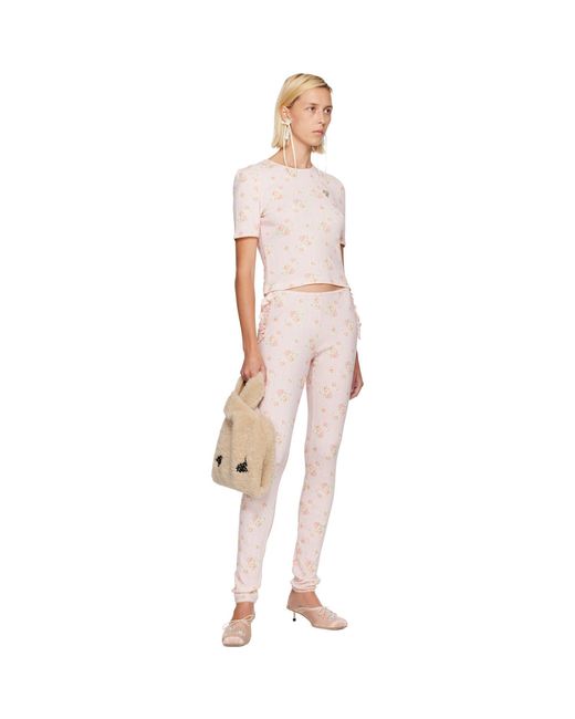 Simone Rocha White Cropped Pointelle T-Shirt