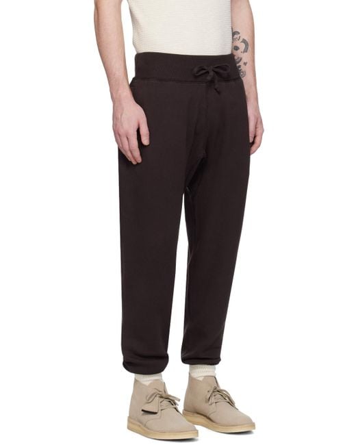 RRL Black Garment-dyed Sweatpants for men