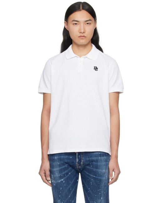 DSquared² White Tennis Fit Polo for men