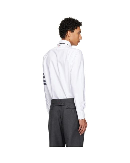 Thom Browne White Thom E Oxford 4-bar Shirt for men