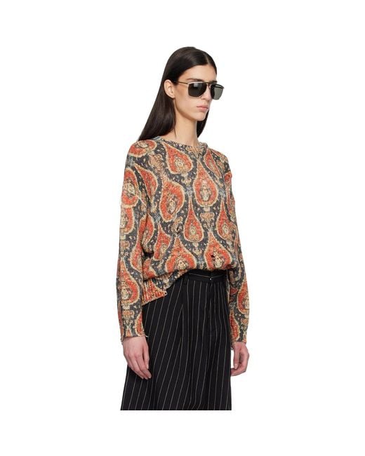 R13 Black Printed Oversized Sweater