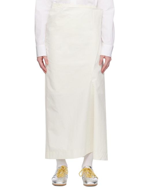 Commission White Paneled Midi Skirt