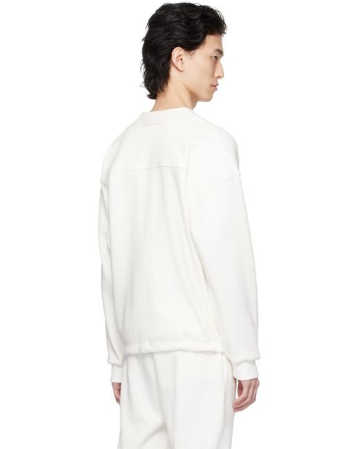 Zegna White Placket Sweatshirt for men
