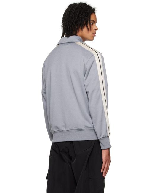 Palm Angels Gray Spread Collar Track Jacket for men