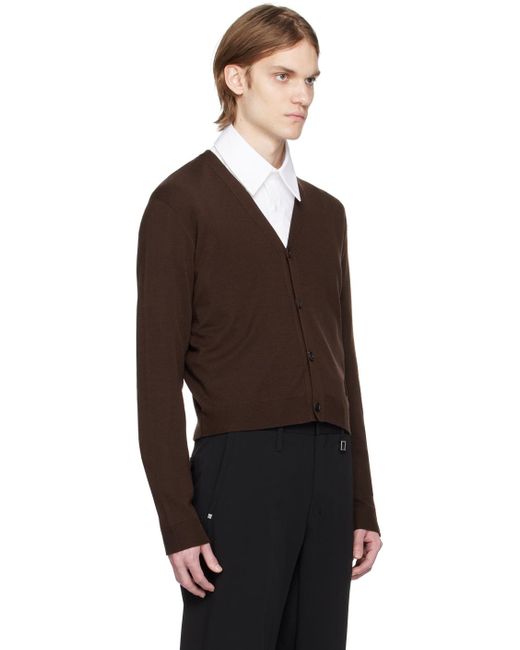Wooyoungmi Black Brown Cropped Cardigan for men