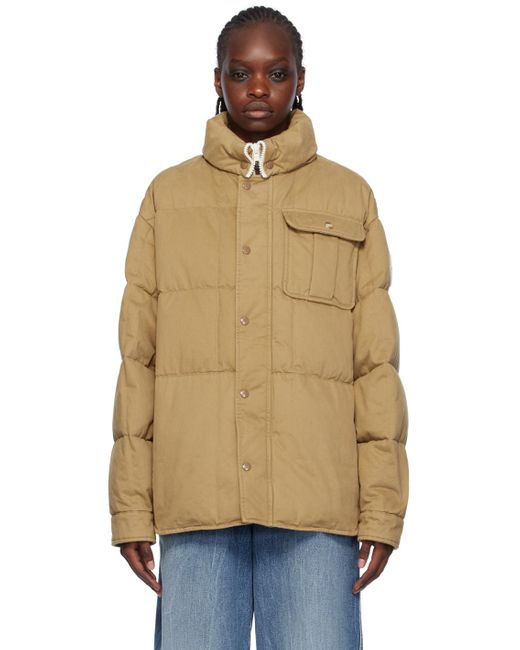 Moncler Genius Moncler X Palm Angels Beige Fieldrush Down Jacket in Natural