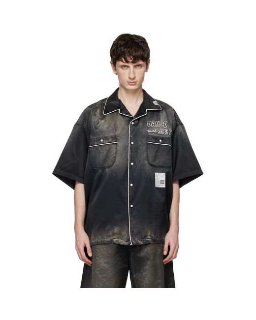 Maison Mihara Yasuhiro Black Sun Faded Like Satin Shirt for men