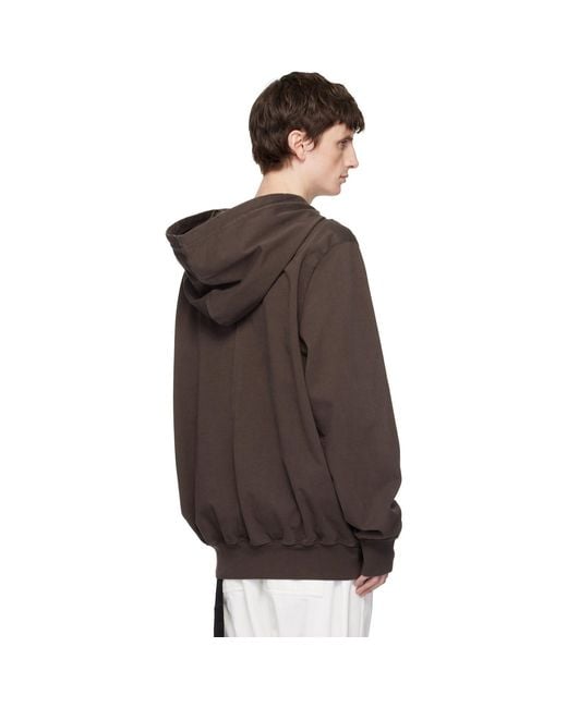 Rick Owens Brown Temple Oversized Hoodie for men
