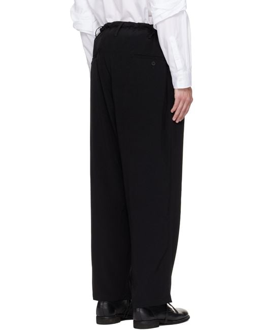 Yohji Yamamoto Black Tuxedo Standard String Trousers for men