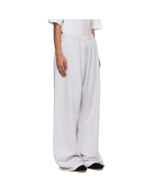 Acne White Fleece Logo Sweatpants