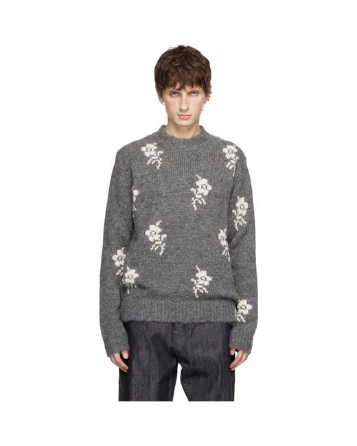 Jil Sander Black Wool Blend Crew-Neck Sweater for men