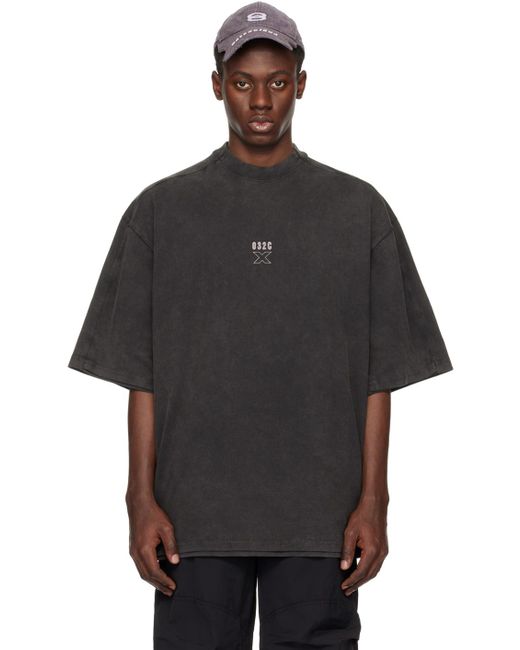 032c Black 'X' T-Shirt for men