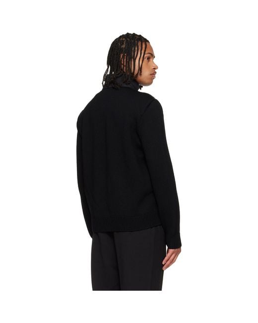 Moncler Black Virgin Wool Down Jacket for men