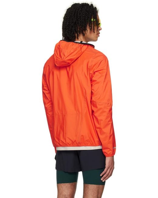 Soar Running Orange Trail Rain Jacket for men