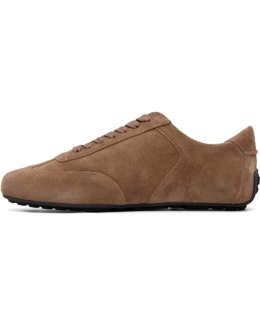 Boss Brown Suede Emed Logo Sneakers for men